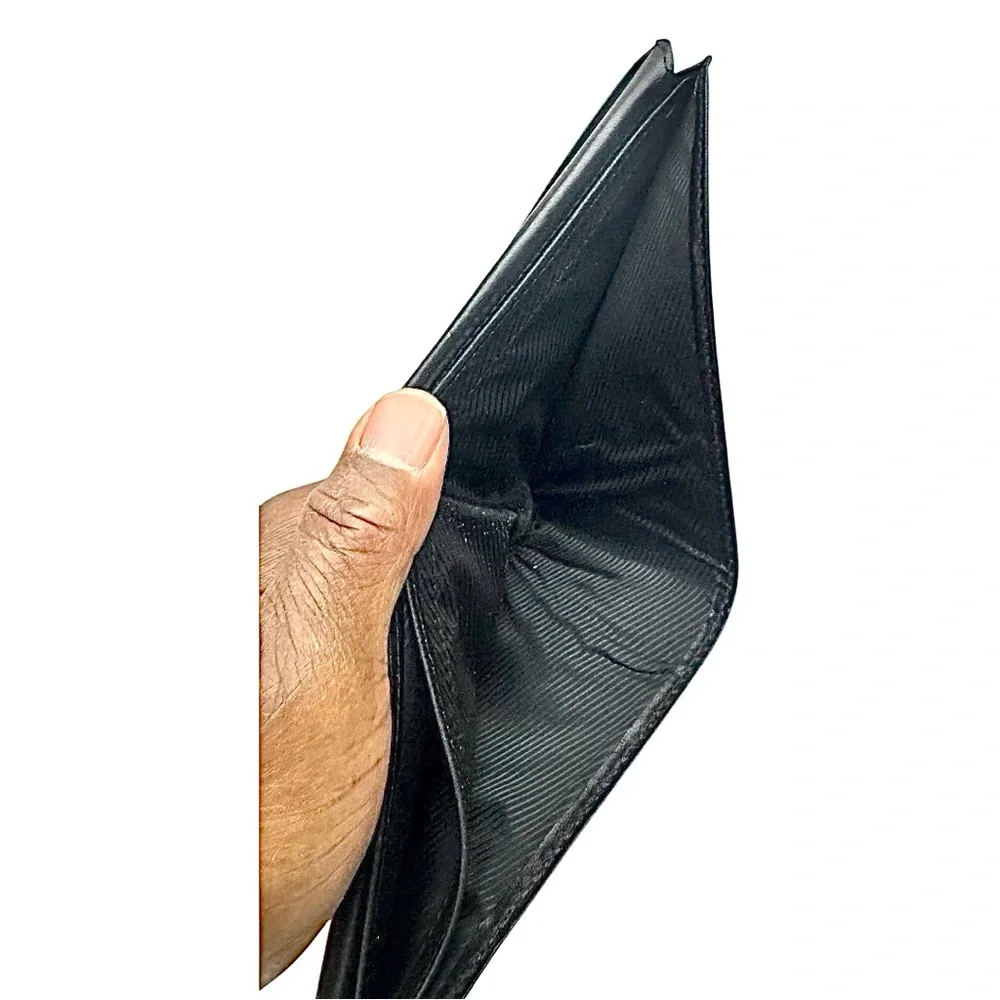 Save The Queen Men’s Black Leather Bifold Wallet Coin Holder Cash Credit Card